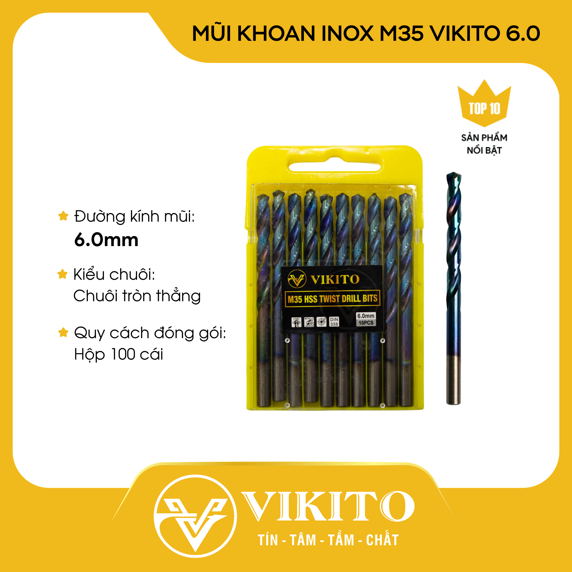 Mũi khoan inox M35 VIKITO 6.0